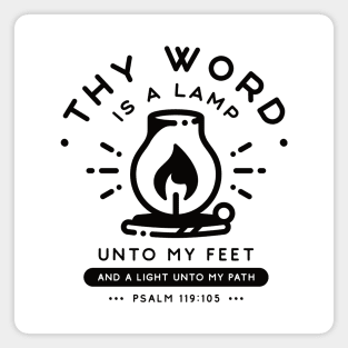 Thy Word Is A Lamp - Psalm 119:105 (Black) Magnet